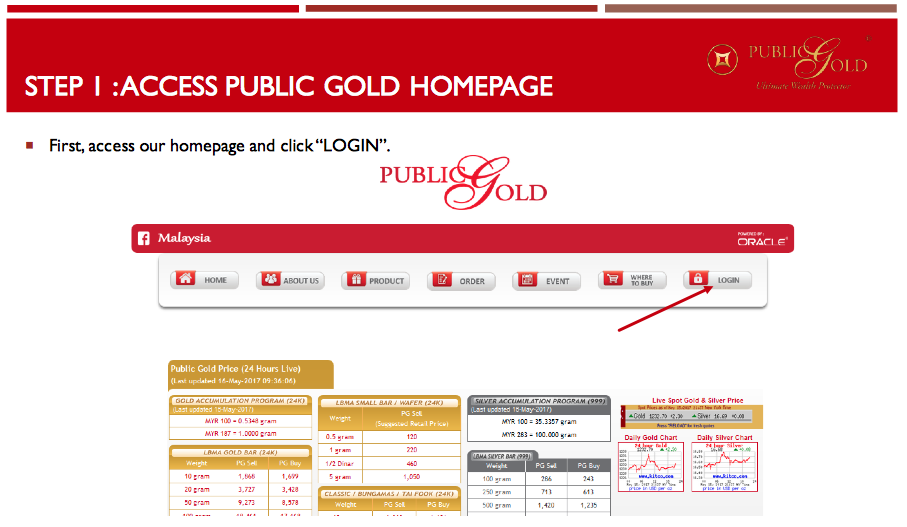 Nak beli emas Public gold secara online? ikuti step ini.